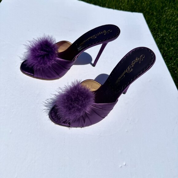 Purple Agent Provocateur Elice Plum Stellato Open Toe Heels size EU 40, US 9.5 - Picture 1 of 8